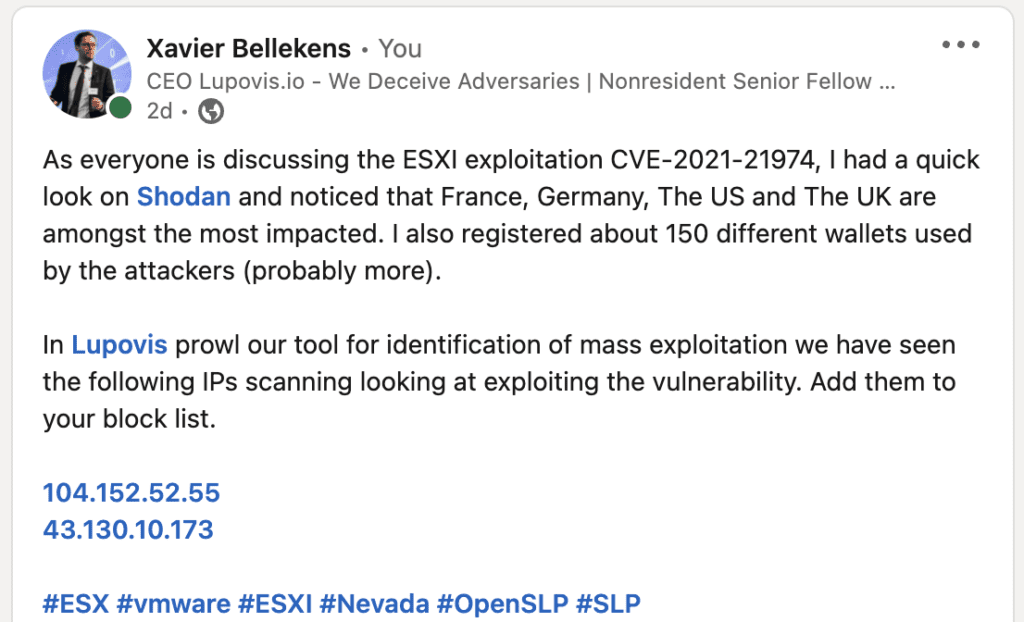 CVE-2021-21974 Mass Scanning